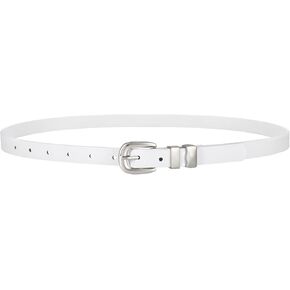 JASGOOD Women Skinny Leather Belt Fashion Thin Waist Belt for Jeans Dress Ladies Small Belt with Gold/Silver Buckle in Kuwait