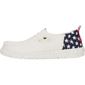 Heydude Wendy Funk Americana Stars White/Navy Blazer Size 8 ، أحذية نسائية ، متسكعون للسيدات ، مريح وخفيف الوزن
