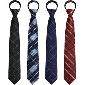 Pre-tied Ties for Boys Kids, Adjustable Boys Tie Zipper Tie for Uniforms Wedding School Party Celebration Cosplay