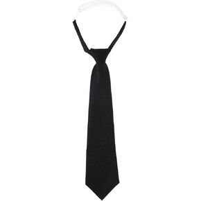 Black Clip On Tie 13" Pre-Tied Adjustable Girls/Boys Neckties Thin Black Tie Clip On Ties For Women Costume Black Neck Tie Women For School Girl Costume Jk/Jc Cosplay Graduation Business Wedding