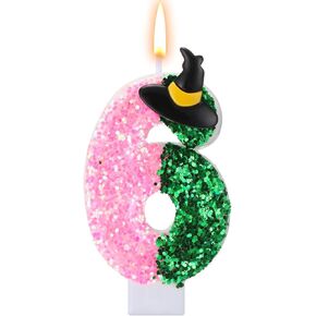 Birthday Number 6 Candles for Cake, Pink and Green Party Decorations, Birthday Party Decorations, Pink Green Birthday Candles, Cake Candle, Birthday Parties, Partty Candle, Wedding Anniversary Decor