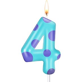MTLEE Number Birthday Candle Monster Theme Candles Monster Cake Topper for Girl Boy Birthday Baby Shower Party Cake Decorations Supplies(Lake Blue,Number 2)
