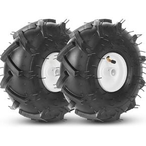 AR-PRO 11x4.00-4 "Tiller Tyre and Wheel ، 3/4" Hole Axle Bore Hub ، 3-1/8 "محور مركز ، متوافق مع الحرفيين و troy-bilt tiller ، 4ply pneumatic (مجموعة من 2)