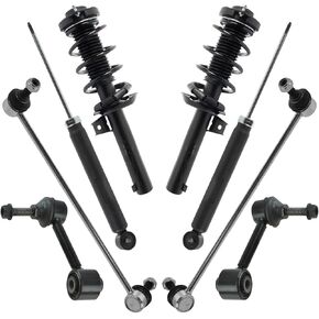 TRQ Front and Rear Suspension Kit Complete Strut & Coil Spring Assembly Shock Absorber Sway Bar Stabilizer Link Compatible with 2012-2018 Volkswagen Passat