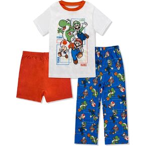 Super Mario Boys Pajama Set - 3 Piece Pants, T-Shirt & Shorts - Sleepwear PJ Set for Kids, Toddler Boys Pajamas in Saudi Arabia