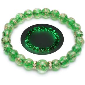 حبات اليراع للسيدات Murano Glass Jewelry Glow في الأساور القابلة للتعديل المظلمة