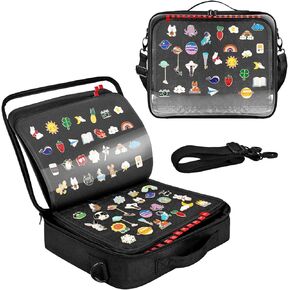 كتاب عرض دبوس المينا ، مجموعة تداول Travel Travel Travel ، Brooch Pin Lover Collector ، لوحة عرض دبوس من طاشية من 6 صفحات مع فيلم واقٍ ومقابض وحزام الكتف ، الأسود