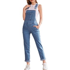 Bib Overalls for Women Fashion Jean Jumpsuit Adjustable Strap Coveralls