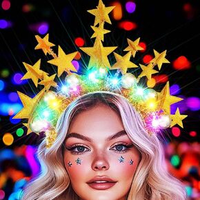 GORTIN Light up Star Headband LED Glow Costume Headpiece Rave Hair Accessories for Women