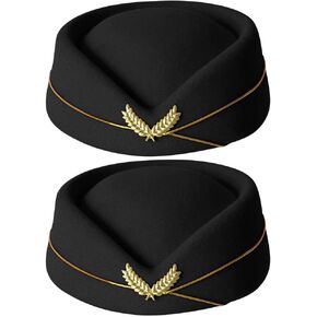 2 PCS Women Flight Coment Hat Woolen Air Air Cap Cap Steamed Mostomar