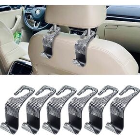 Car Seat Headrest Hooks 6Pcs, Back Seat Purse Hanger Holder Hook, Magnetic Storage Organizer for Purses Handbag Grocery Bags Coats
