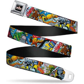 Buckle-Down Kids' Big Seatbelt Belt Monsters W, L, Multicolor, 1.0" Wide, 20-36" Long