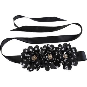 Flower Girl Sash Belt for Dresses Rhinestones Flower Sash Belt
