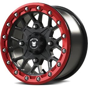 Bullite BT-05 Rider Utv Wheel Gunmetal Rims and Orange Beadlock 15x7 ، 4x137 Bolt Pattern ، 5+2 Tofset ، متوافق مع Can-Am Maverick X3 Commander Renegade Outlander Defender