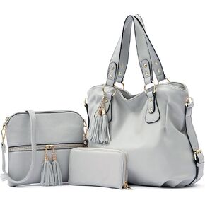 Qiyuer Purses And Wallets Set For Women Tote Handbags Large Hobo Bag Purse With Wallet 3PCS