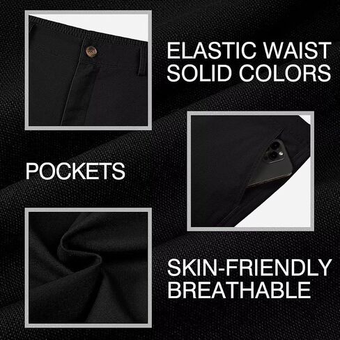 Mens Cotton Linen Shorts Casual Waist Elastic Button Golf Beach Shorts with Pockets in Saudi Arabia