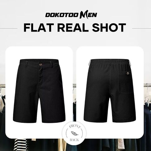 Mens Cotton Linen Shorts Casual Waist Elastic Button Golf Beach Shorts with Pockets in Saudi Arabia