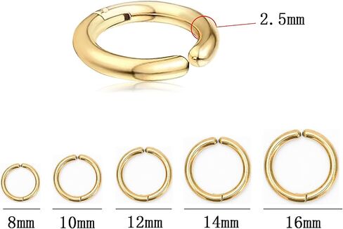 NEWITIN 10 Pieces Gold Clip On Earrings for Men Stainless Steel Hoop Earring Non Piercing Fake Earring Unisex Clip on Hoop Earrings for Women Men in Kuwait