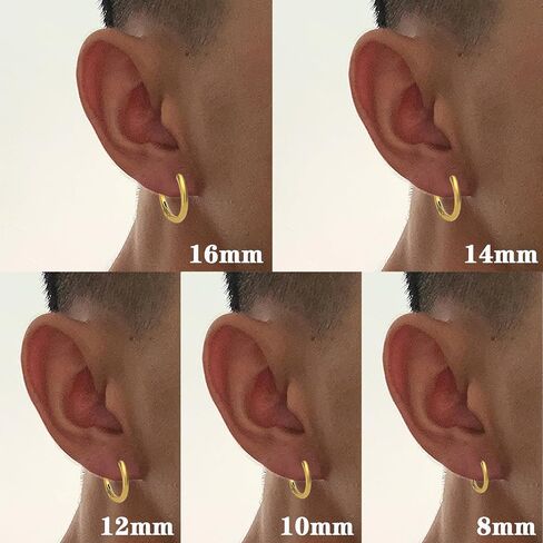NEWITIN 10 Pieces Gold Clip On Earrings for Men Stainless Steel Hoop Earring Non Piercing Fake Earring Unisex Clip on Hoop Earrings for Women Men in Kuwait