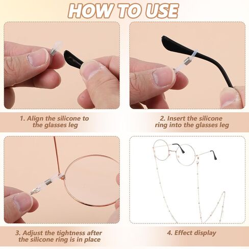 سلسلة نظارات Teaaha 5pcs للنساء ، حبل حلزات النظارات اللامعة ، سلاسل الطراز الشمسي سلسلة نظارات العين حول الرقبة (الذهب الوردي ، الفضة ، K ، الذهب المقلدة ، الأسود) in Saudi Arabia
