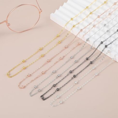 سلسلة نظارات Teaaha 5pcs للنساء ، حبل حلزات النظارات اللامعة ، سلاسل الطراز الشمسي سلسلة نظارات العين حول الرقبة (الذهب الوردي ، الفضة ، K ، الذهب المقلدة ، الأسود) in Saudi Arabia