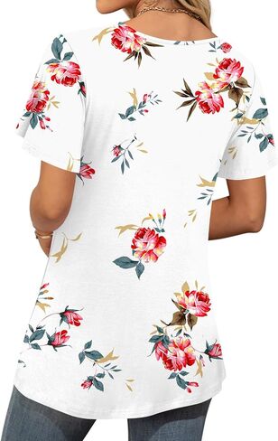 Anymiss 2025 Womens Spring Tunic Tops Summer Casual Dressy Short Sleeve Loose Fit T Shirts M-3X in Kuwait
