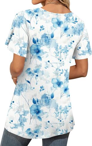Anymiss 2025 Womens Spring Tunic Tops Summer Casual Dressy Short Sleeve Loose Fit T Shirts M-3X in Kuwait