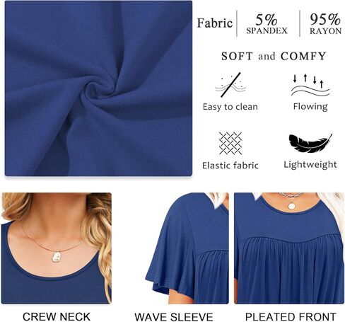 Anymiss 2025 Womens Spring Tunic Tops Summer Casual Dressy Short Sleeve Loose Fit T Shirts M-3X in Kuwait