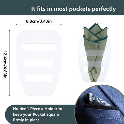 4Pcs Clear Invisible Pocket Square Holder for Men Pocket Square Scarf Organizer Tux Accessories for Men Vests Suits Jackets in Saudi Arabia