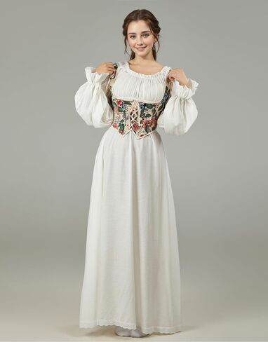 Women Medieval Renaissance Corset Tops Cute Floral Boned Bust Support Bustier Bodice in Saudi Arabia