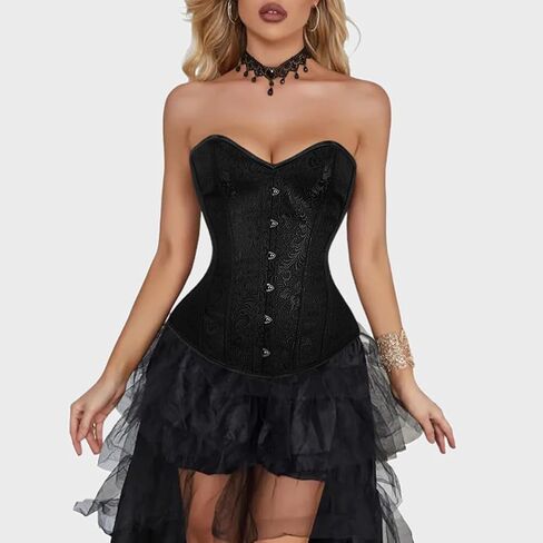 Kimikal Black Corset Tops for Women ، Bustier Lace Top Corsets Belt ، بالإضافة إلى حجم Faja Cincher Bodysuit الملابس الداخلية in Kuwait