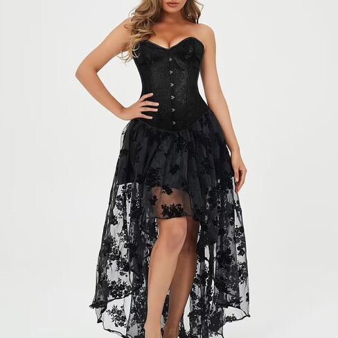 Kimikal Black Corset Tops for Women ، Bustier Lace Top Corsets Belt ، بالإضافة إلى حجم Faja Cincher Bodysuit الملابس الداخلية in Kuwait
