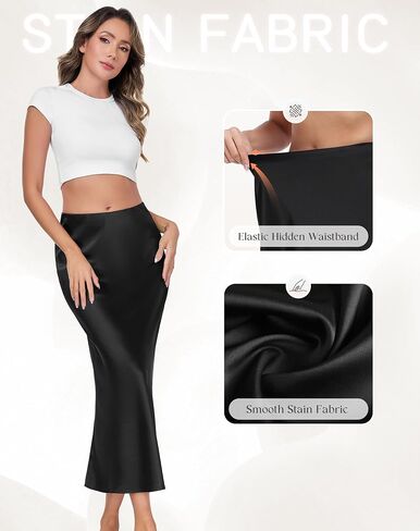 Long Half Slip for Women Under Dress Satin Slip Skirt Extenders Underskirt in Saudi Arabia