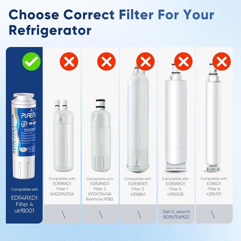 PUREPLUS UKF8001 NSF 401 & 473 & 53 & 42 Certified Replacement for Maytag UKF8001P, EDR4RXD1, Everydrop Filter 4, PUR 4396395, UKF8001AXX-200, UKF8001AXX-750 Refrigerator Water Filter, 3Pack in Saudi Arabia