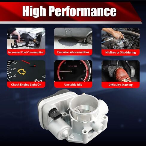 Electronic Throttle Body Assembly 6E5Z9E926AA Compatible with Ford Fusion 2006-2008 Lincoln Zephyr 2006 Mercury Milan 2006-2008 3.0L V6 Replaces S20028 977-589 67-6009 TB1017 in Saudi Arabia