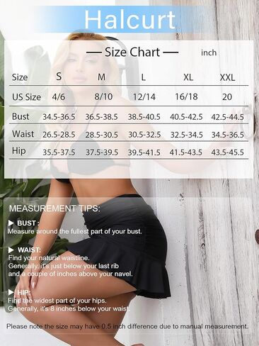 Halcurt Women's High Waisted Ruffle Swim Skirts with Short Tummy Control Ruched Bikini Swimsuit Bottoms in Kuwait