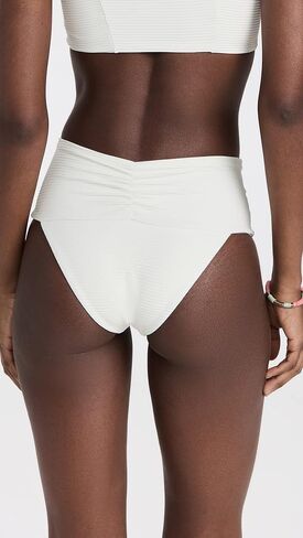 L*Space Eco Chic Econyl Bardot Bikini Bottom for Women ، Bottled Bottled ، Classic Coverage ، Ruching Ruching in Kuwait