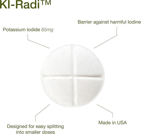 EarthNutri KI-Radi™ Potassium Iodide Tablets 65 mg (20 Tablets) in Foil-Foil Blister Seal Packaging - Potassium Iodine Tablet Supplement in Saudi Arabia