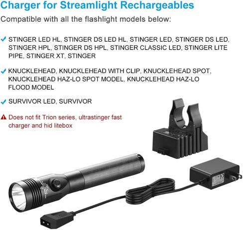 Car Charger for Streamlight Stinger Flashlight,Streamlight Strion LED HL, Stinger HP, Stinger HPL, Survivos Rechargeable Battery Charger Base Cord in Kuwait