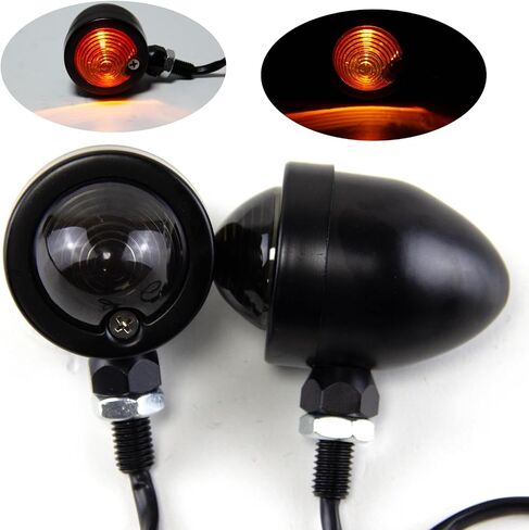 Motorcycle Turning Signal Lights Lamp for Suzuki Kawasaki Harley Davidson Choppers Cruisers Indicator Blinkers Light (black), XLW 0069 in Saudi Arabia