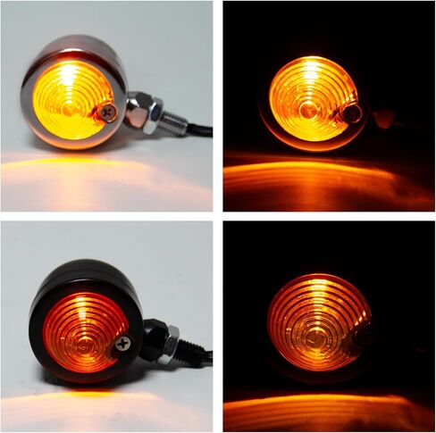 Motorcycle Turning Signal Lights Lamp for Suzuki Kawasaki Harley Davidson Choppers Cruisers Indicator Blinkers Light (black), XLW 0069 in Saudi Arabia