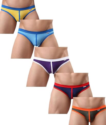 TAPUU Mens Mesh Ice Silk Low Rise Bikini Briefs Underwear in Saudi Arabia