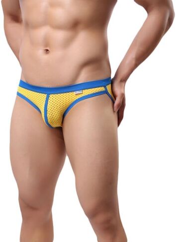 TAPUU Mens Mesh Ice Silk Low Rise Bikini Briefs Underwear in Saudi Arabia