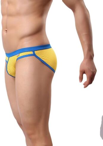 TAPUU Mens Mesh Ice Silk Low Rise Bikini Briefs Underwear in Saudi Arabia