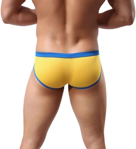 TAPUU Mens Mesh Ice Silk Low Rise Bikini Briefs Underwear in Saudi Arabia