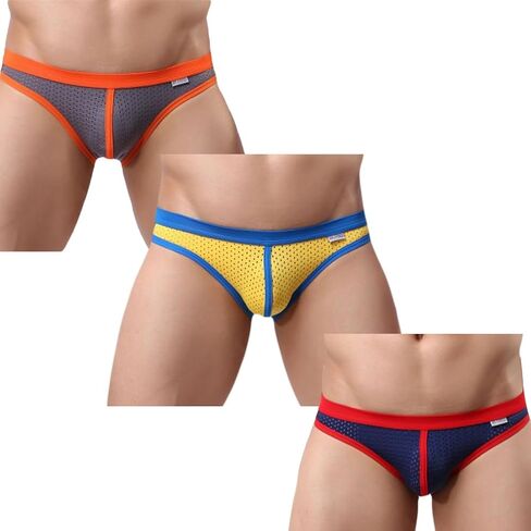 TAPUU Mens Mesh Ice Silk Low Rise Bikini Briefs Underwear in Saudi Arabia