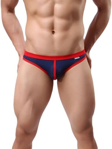 TAPUU Mens Mesh Ice Silk Low Rise Bikini Briefs Underwear in Saudi Arabia