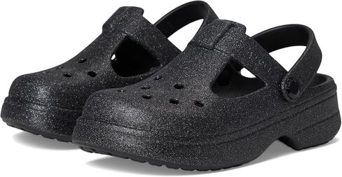 Crocs Classic Mary Jane Clogs (Little Big Kid) ، Black Glitter ، 12 US Usisex in Saudi Arabia