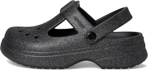 Crocs Classic Mary Jane Clogs (Little Big Kid) ، Black Glitter ، 12 US Usisex in Saudi Arabia