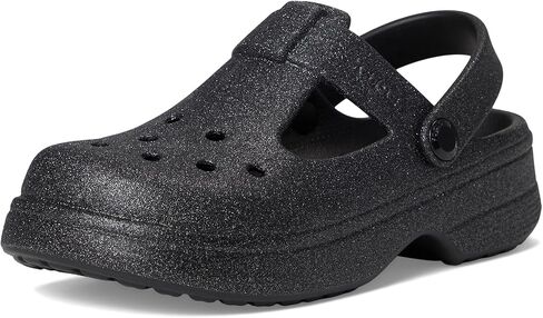 Crocs Classic Mary Jane Clogs (Little Big Kid) ، Black Glitter ، 12 US Usisex in Saudi Arabia